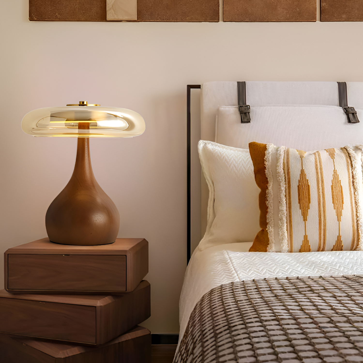 Mid-Century Mushroom Bordlampe - Dæmpbar