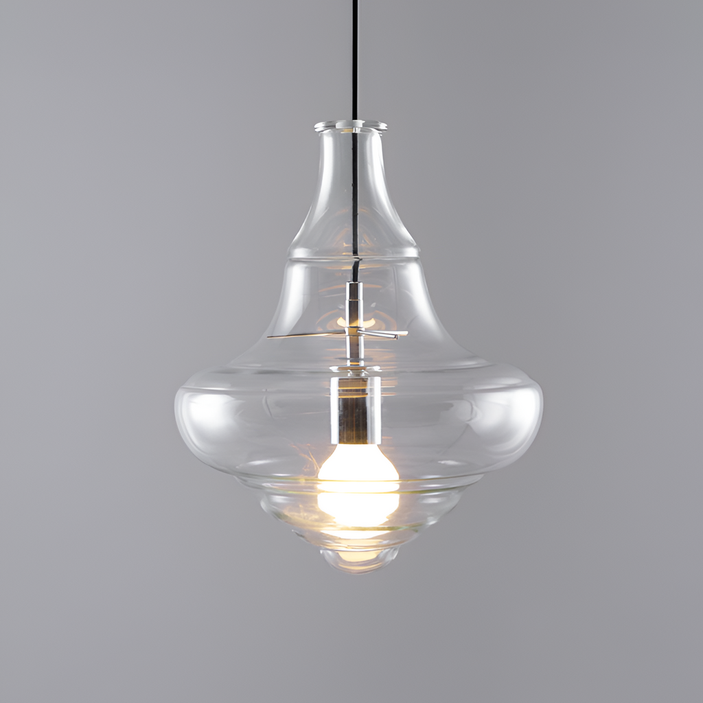 Skulpturel Rillet Glaspendel - Minimalistisk