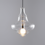 Skulpturel Rillet Glaspendel - Minimalistisk