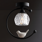 Crescent-figur med struktureret loftlampe – lysdæmpbar