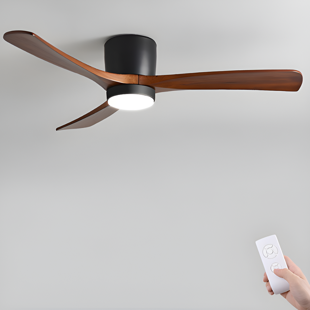 Nordisk Træ Loftsventilatorslampe - Justerbar