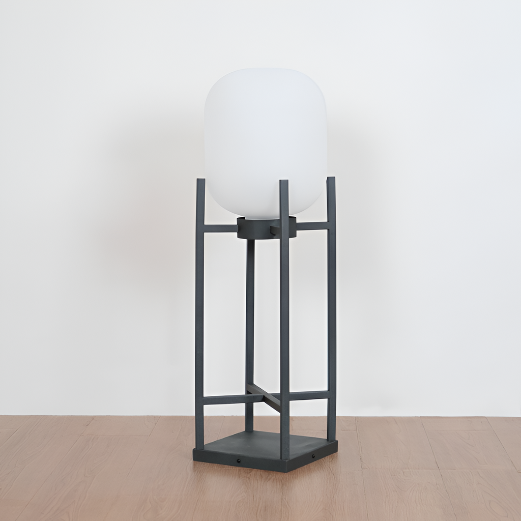 Geometrisk Industriel Solcelle Gulvlampe - Minimalistisk