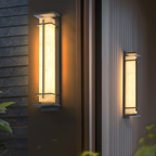 Marmorstil Solenergi Rektangulær Væglampe - Minimalistisk