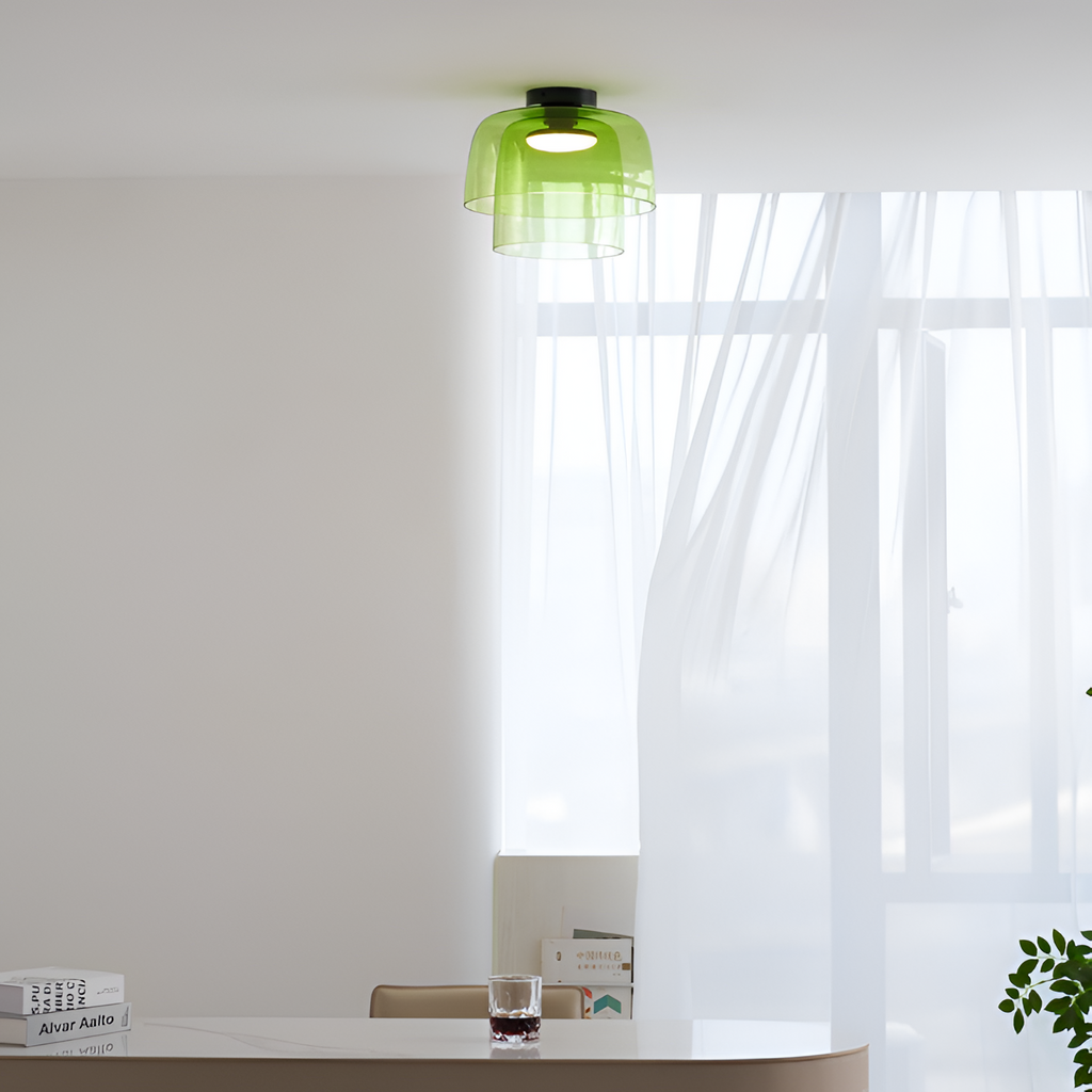 Flerlaget Transparent Glasloftlampe - Minimalistisk