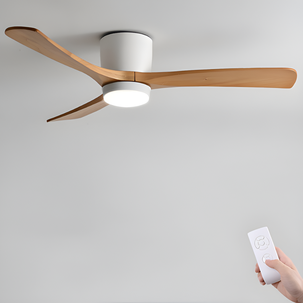 Nordisk Træ Loftsventilatorslampe - Justerbar