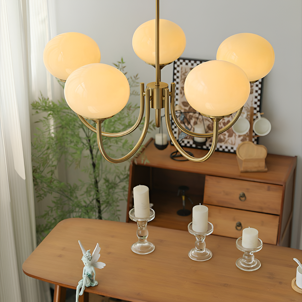 Mid Century Globe Lysekrone - Flere Lyskilder