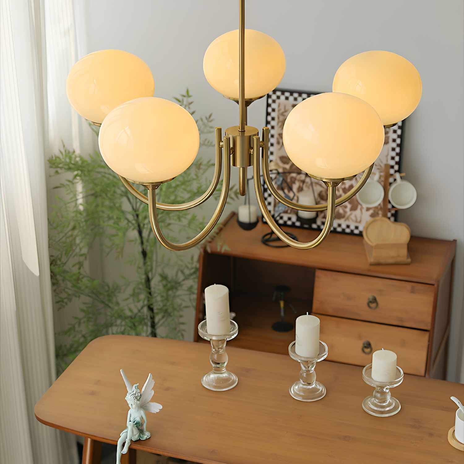 Mid Century Globe Lysekrone - Flere Lyskilder