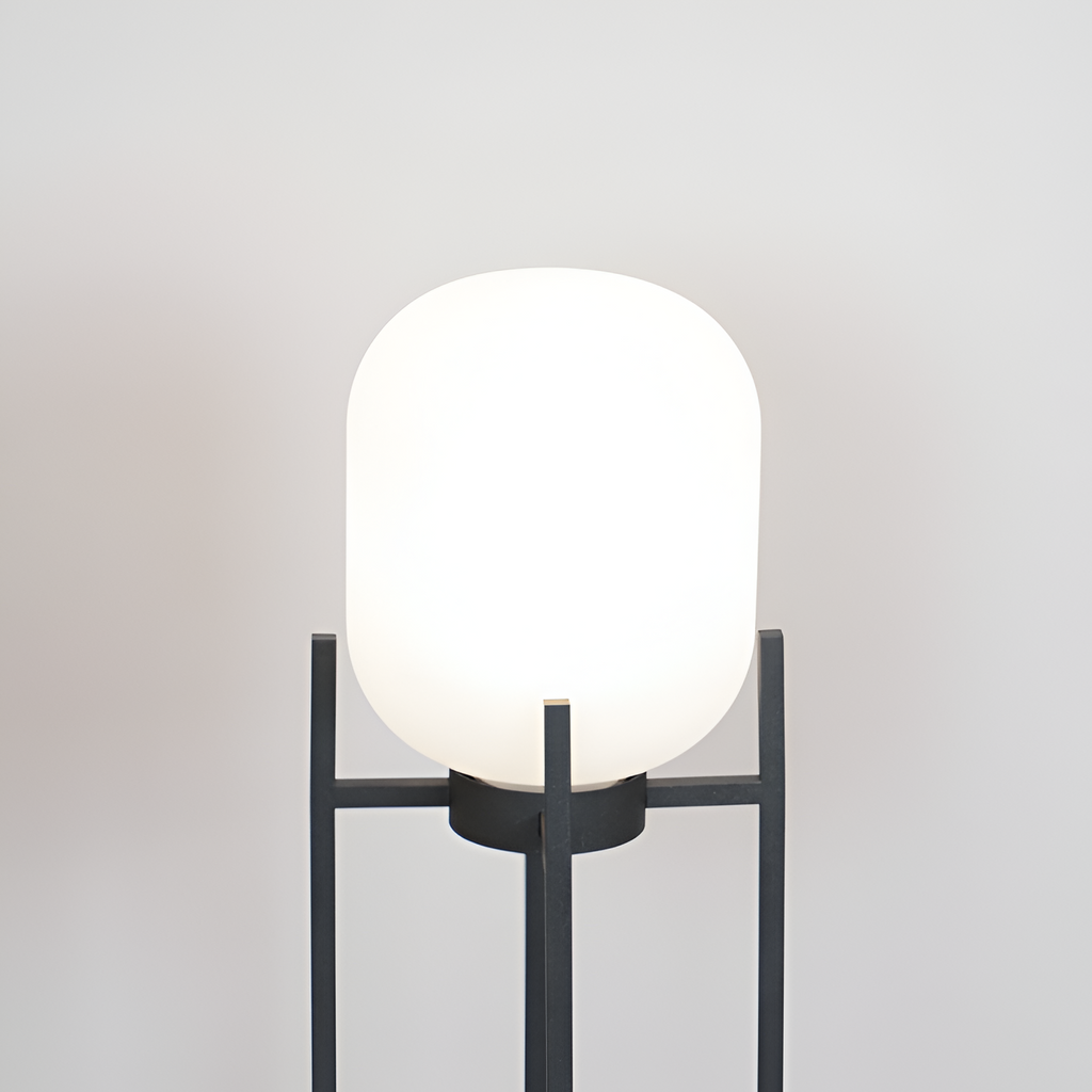 Geometrisk Industriel Solcelle Gulvlampe - Minimalistisk