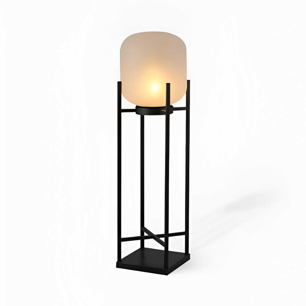 Geometrisk Industriel Solcelle Gulvlampe - Minimalistisk