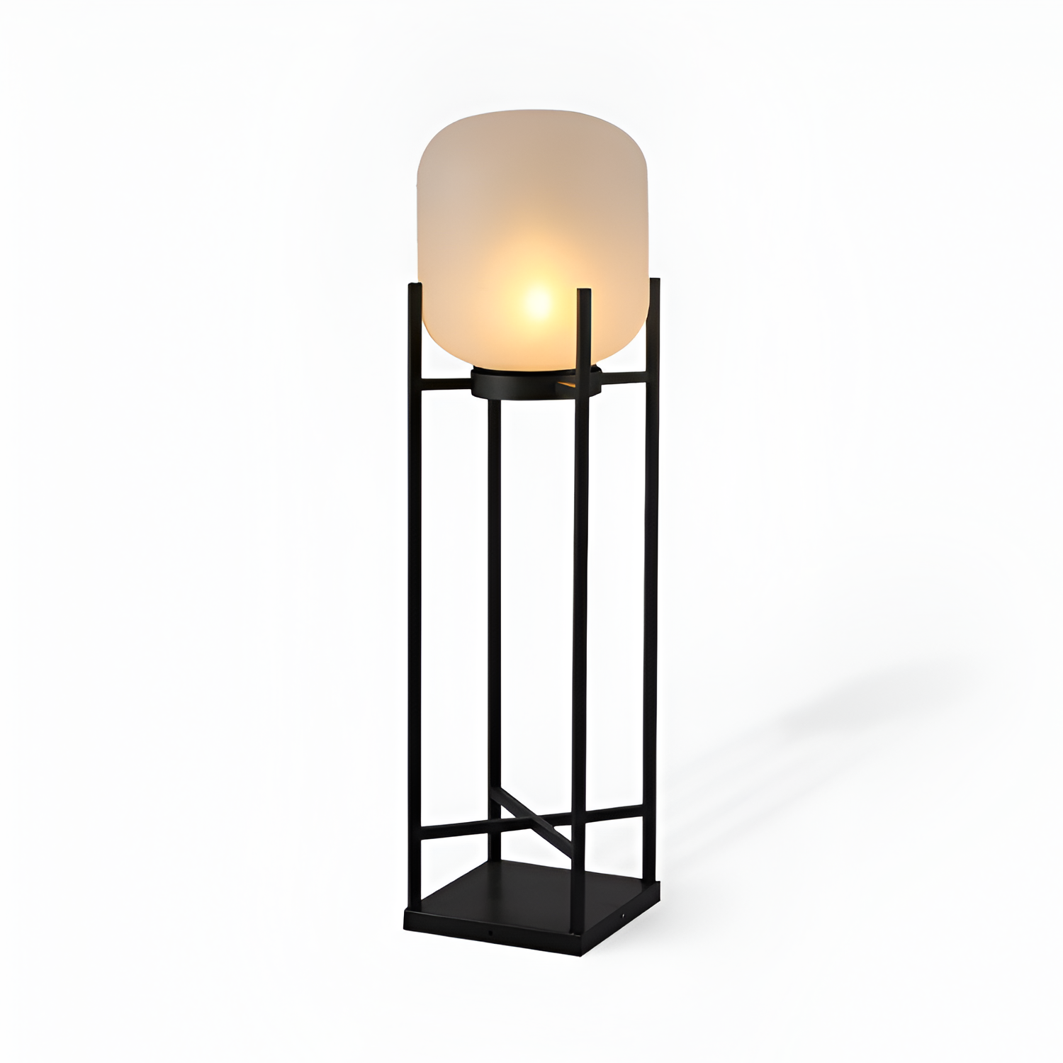 Geometrisk Industriel Solcelle Gulvlampe - Minimalistisk