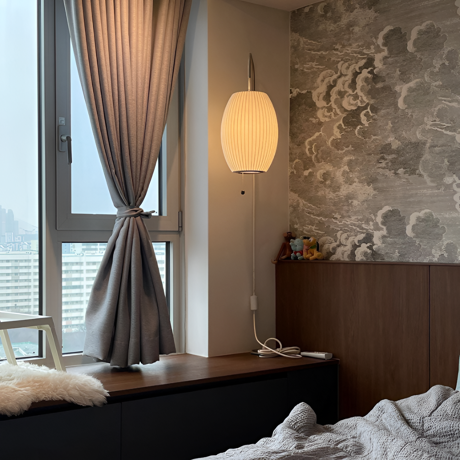 Svingarm Rillet Væglampe - Minimalistisk