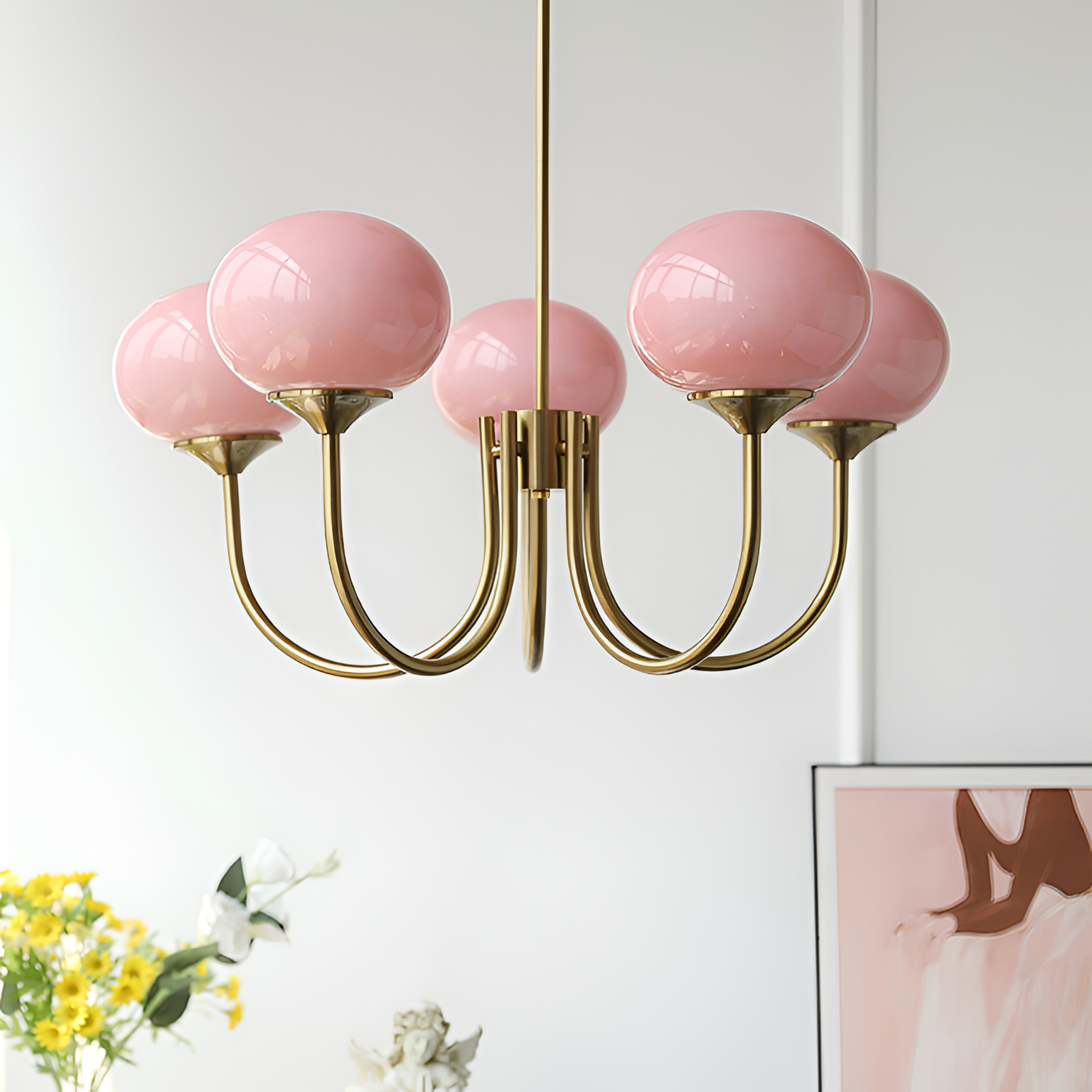 Mid Century Globe Lysekrone - Flere Lyskilder