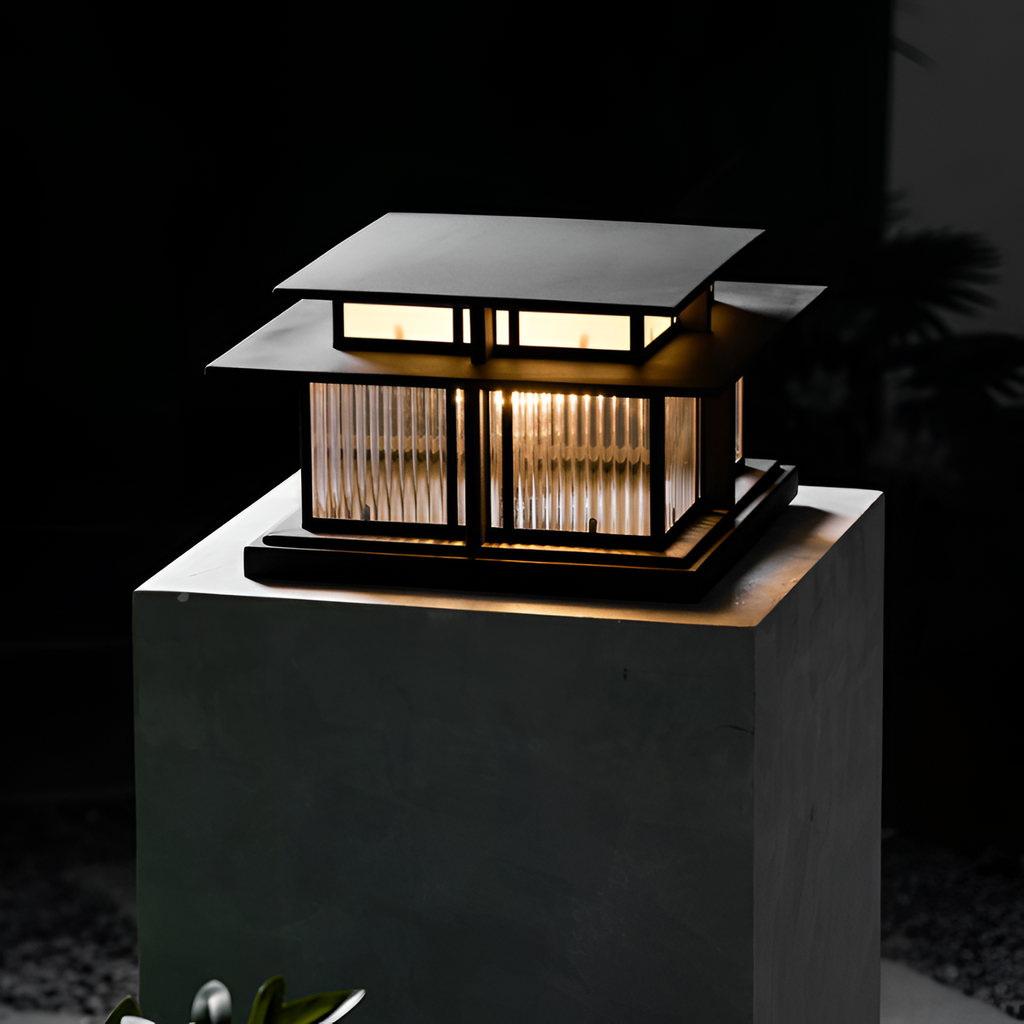 Zen-stil Solcellelampe til Søjle - Minimalistisk