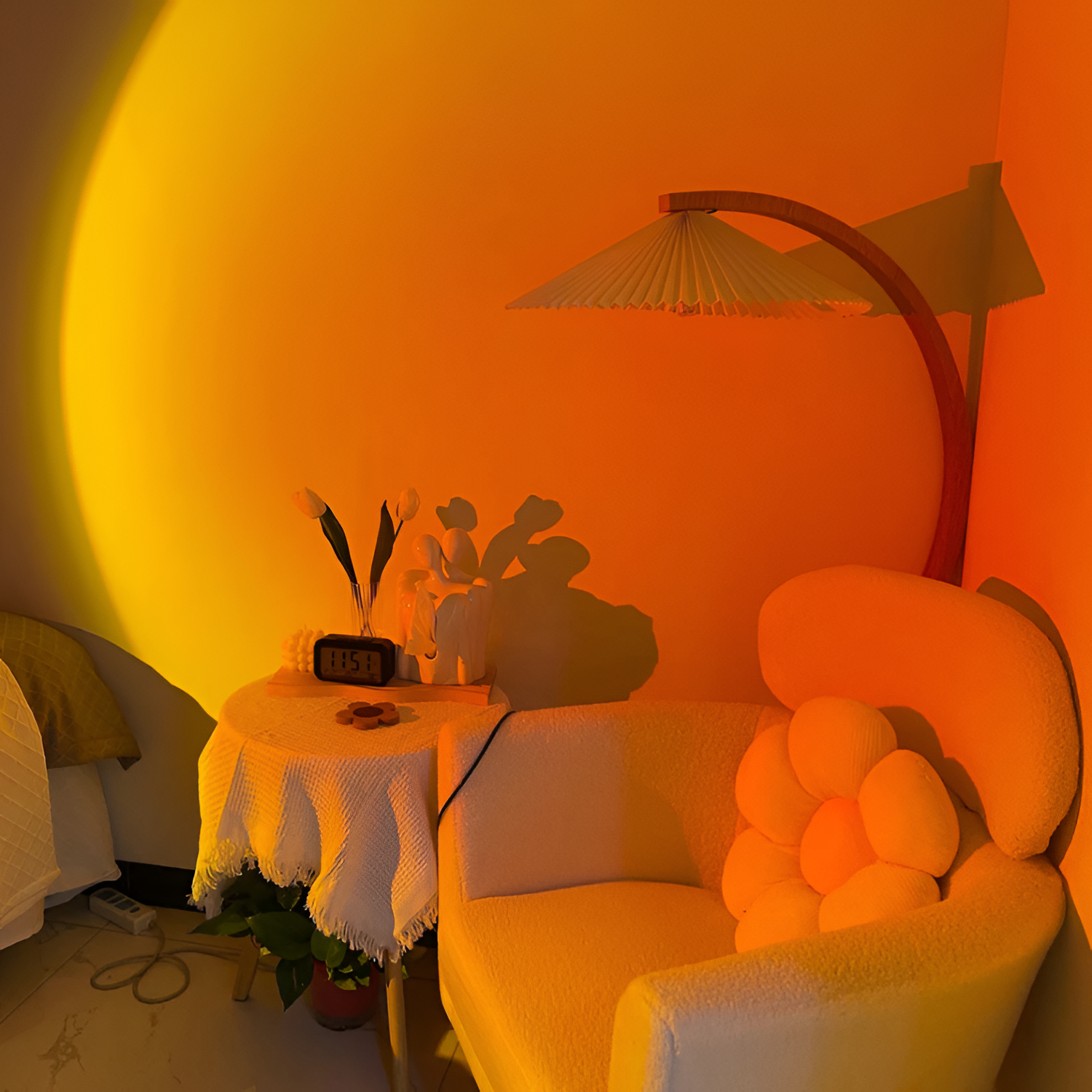 Sunset Projektionsgulvlampe - Gylden Time Stemningsbelysning