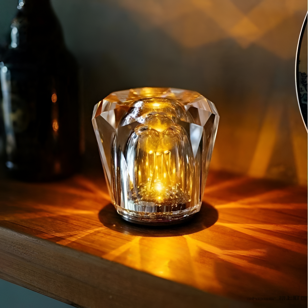Facetsleben Krystalbordlampe - Ledningsfri Dæmpbar