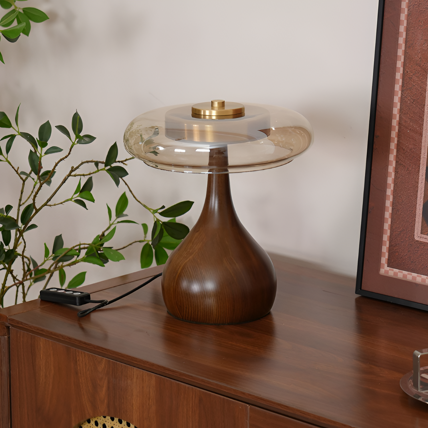 Mid-Century Mushroom Bordlampe - Dæmpbar