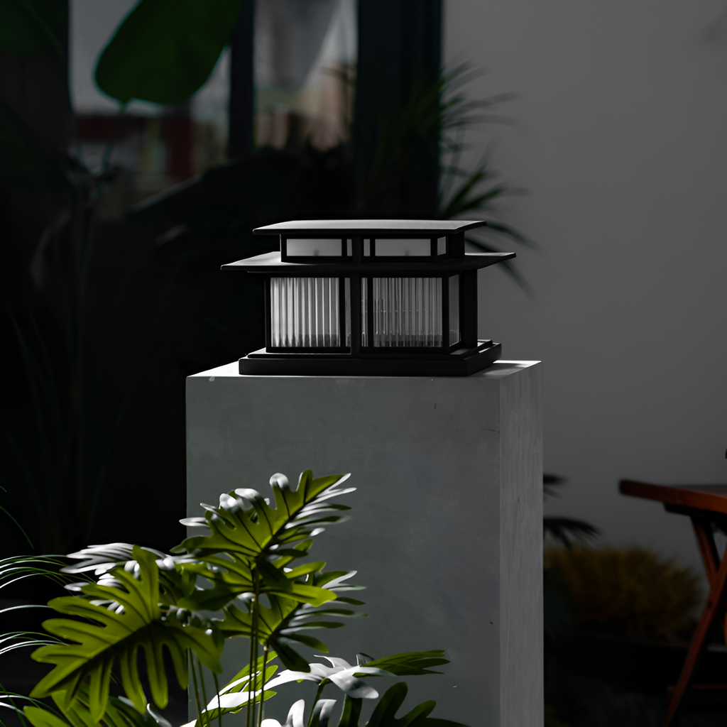 Zen-stil Solcellelampe til Søjle - Minimalistisk