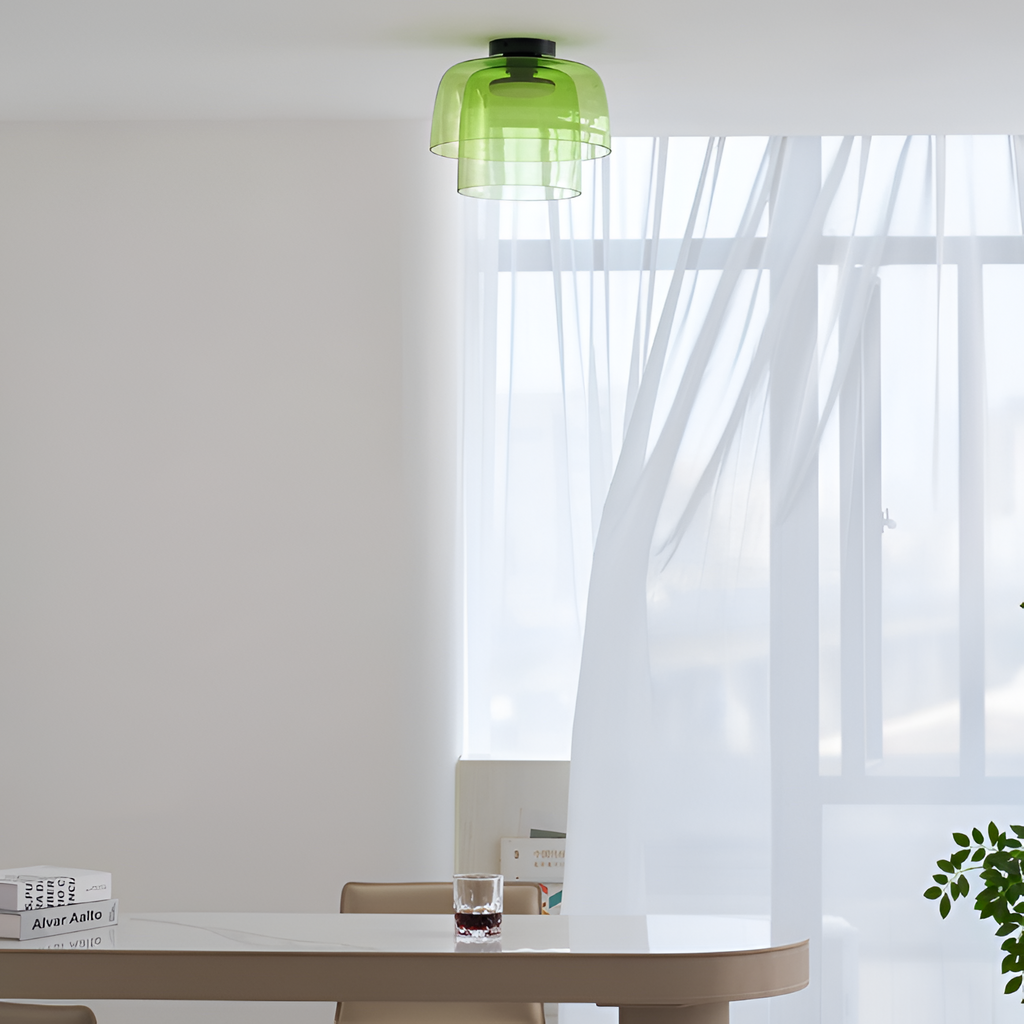 Flerlaget Transparent Glasloftlampe - Minimalistisk