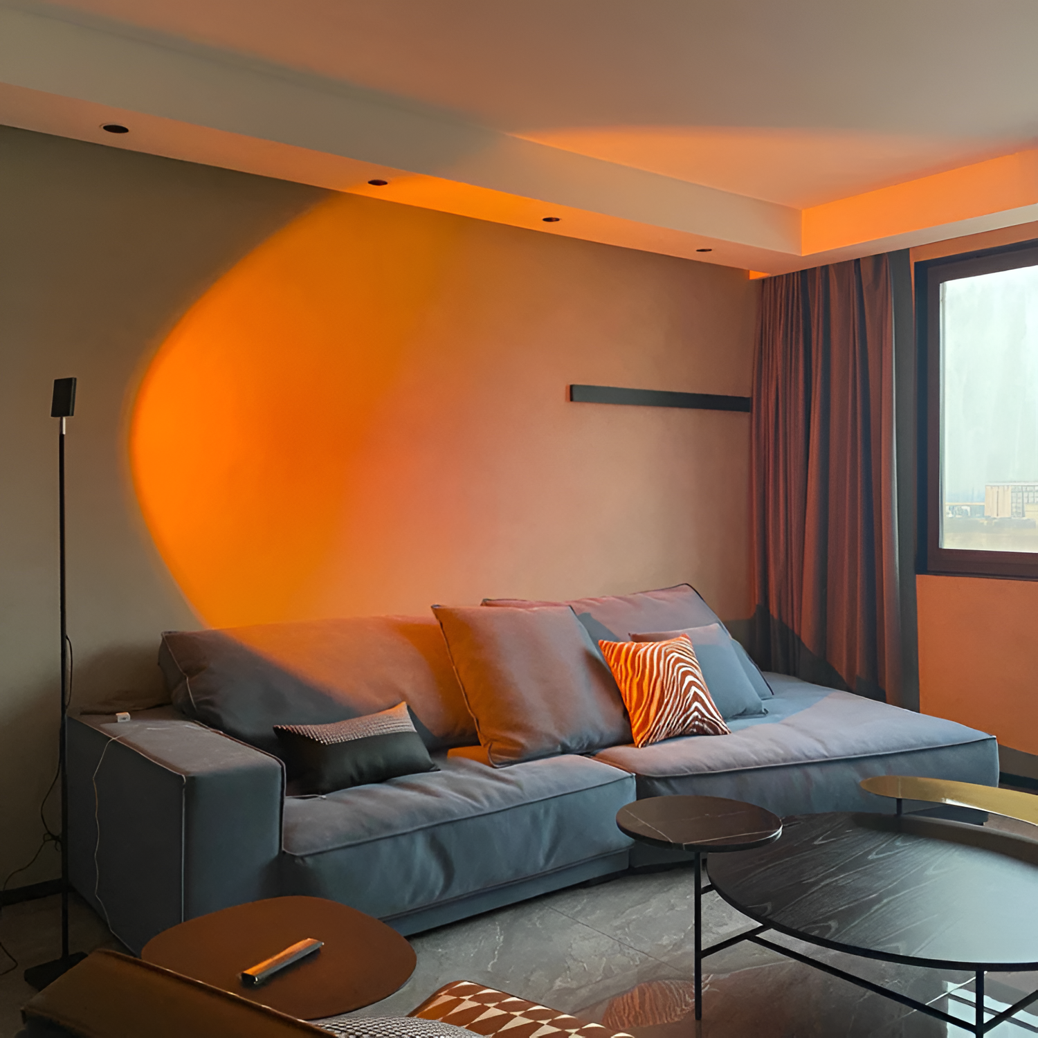 Sunset Projektionsgulvlampe - Gylden Time Stemningsbelysning