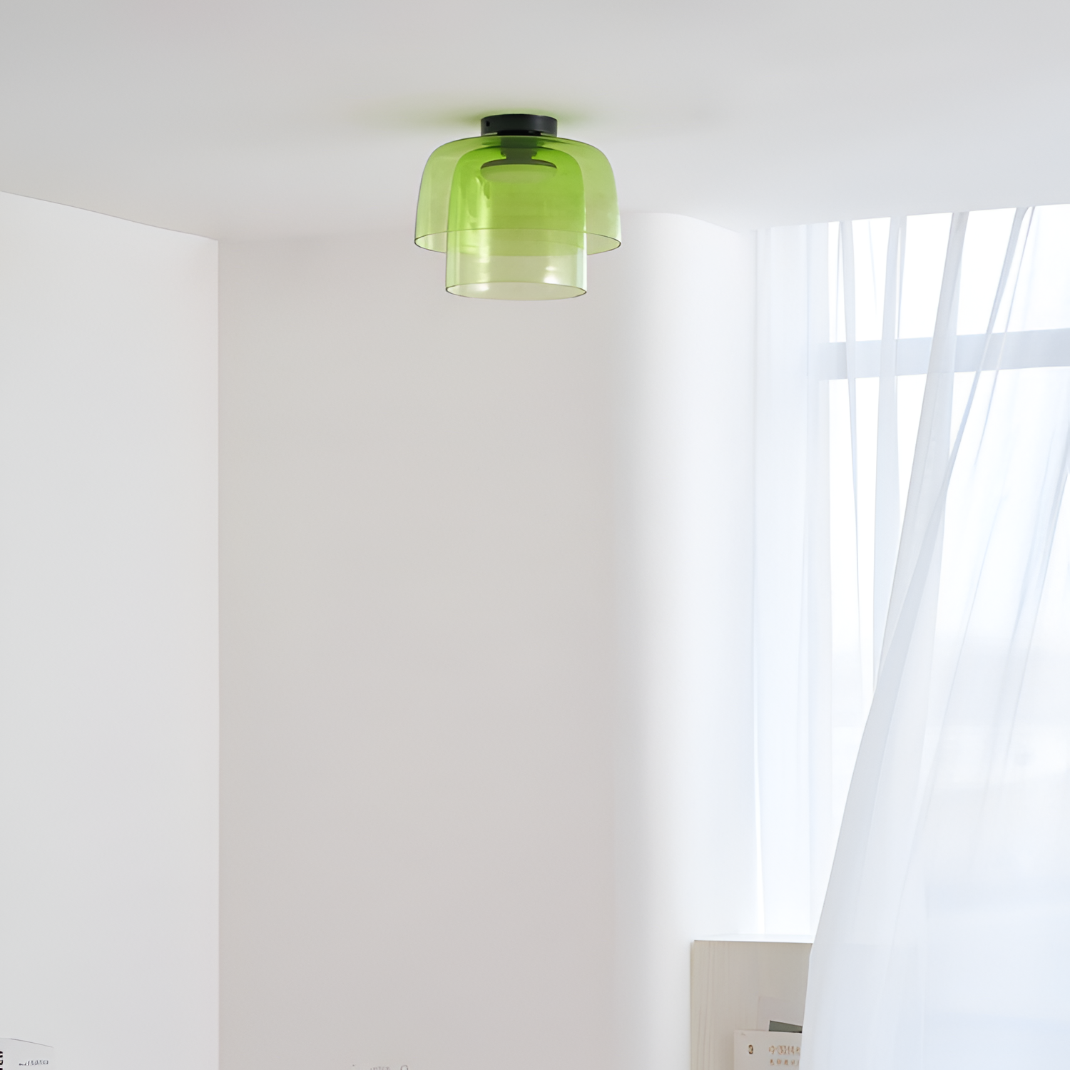 Flerlaget Transparent Glasloftlampe - Minimalistisk