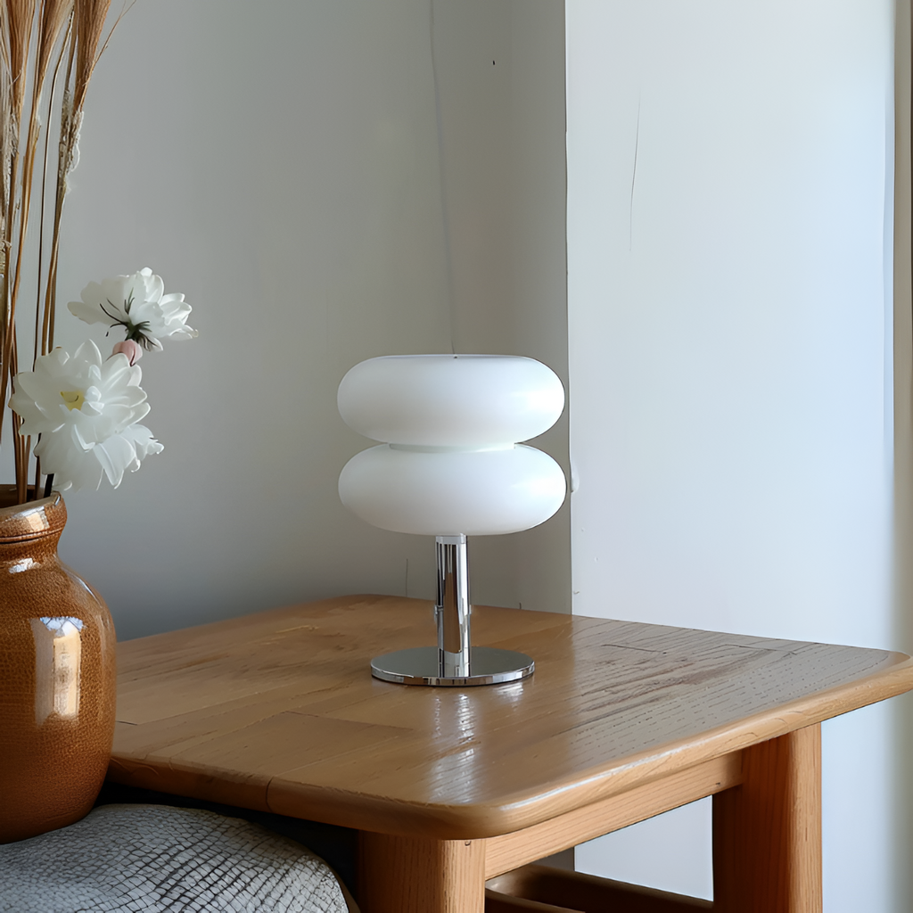 Glasbordlampe i italiensk stil