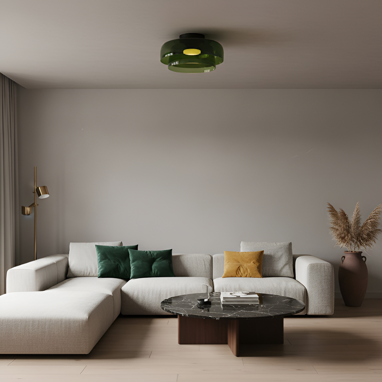 Flerlaget Transparent Glasloftlampe - Minimalistisk