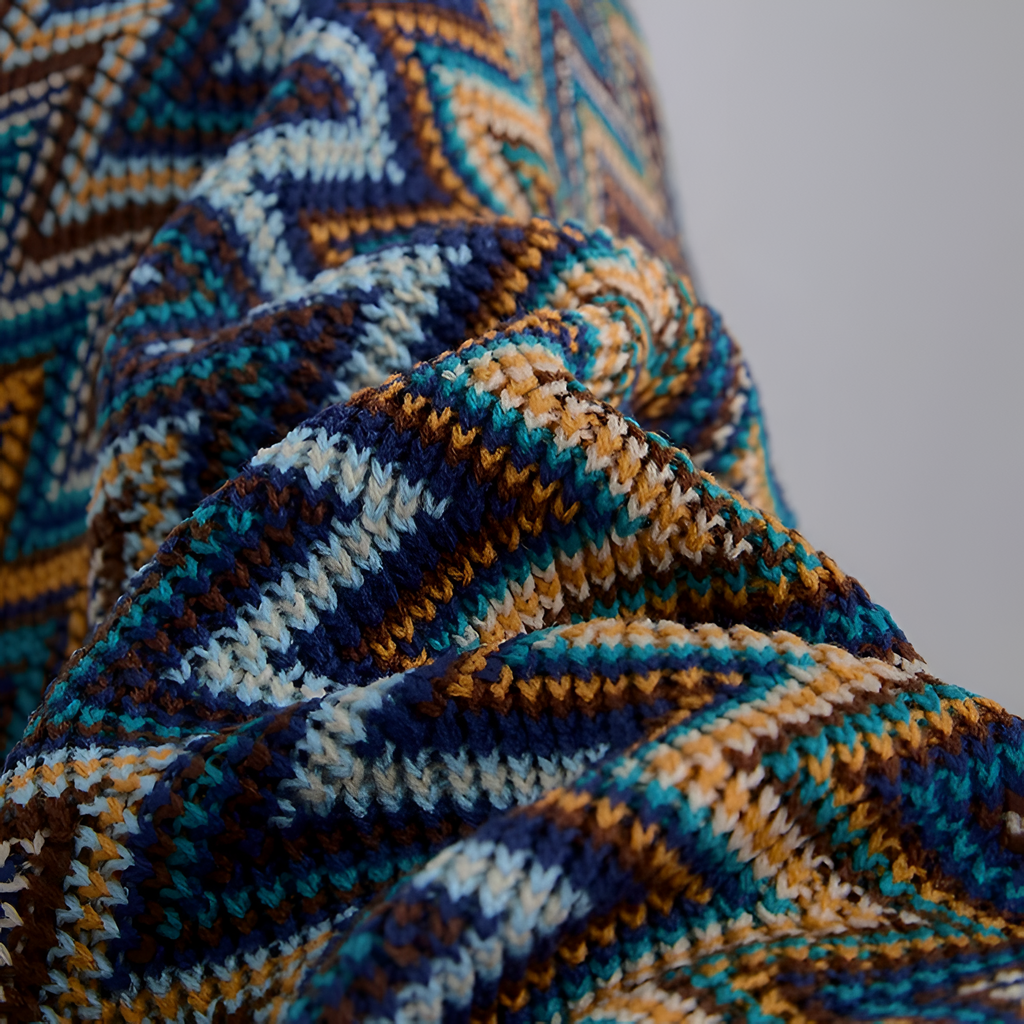 Bohemisk Frynser Chevron - Strikket Plaid