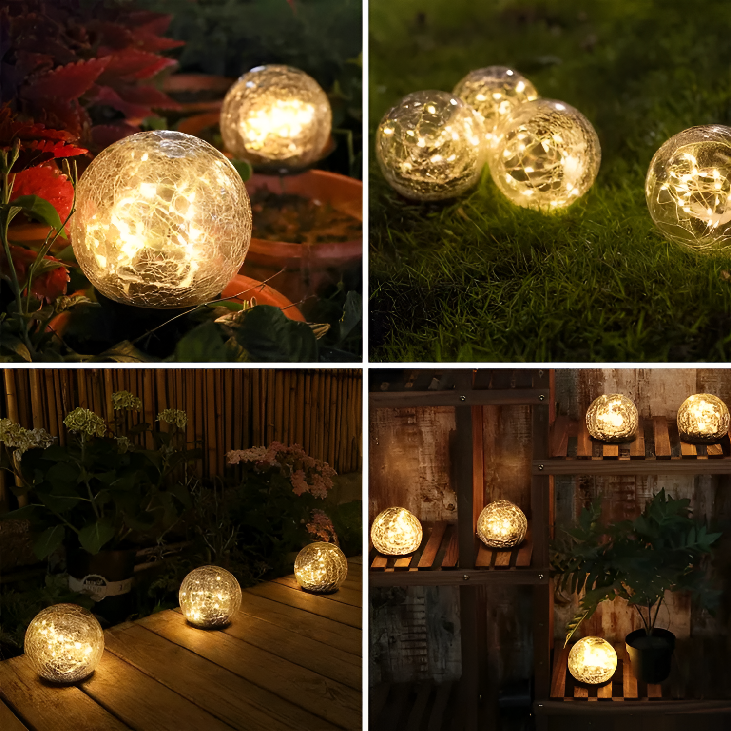 Udendørslampe Med Jordspyd Og Knitrende Effekt – Solcelledrevet