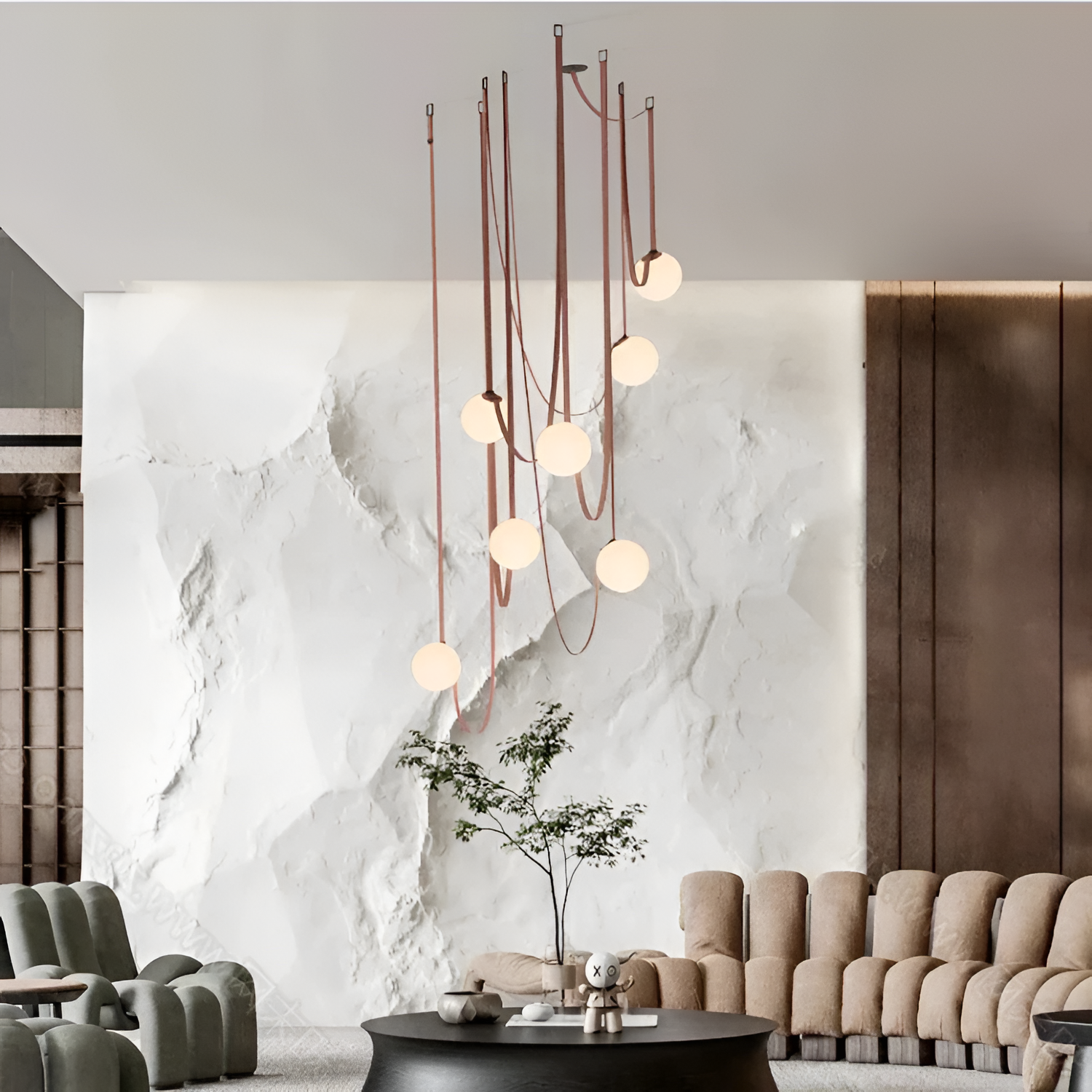 Italiensk-inspireret pendel med draperet design
