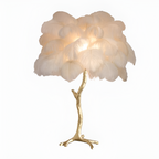Træformet Fjeder Bordlampe - Dekorativ