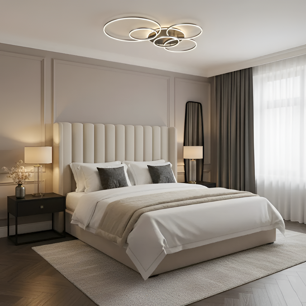 Moderne Ring LED Loftlampe - Sort 5-Rings Belysning