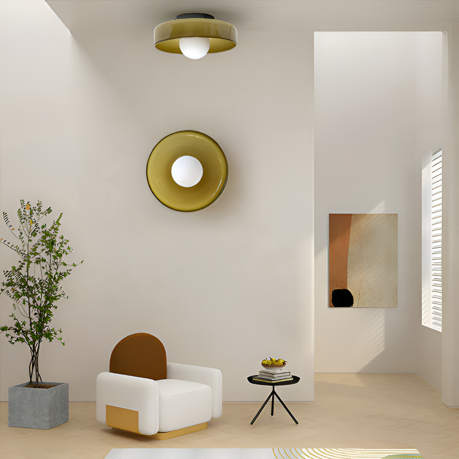 Minimalistisk Blank Plafond Loftslampe - Flushmount