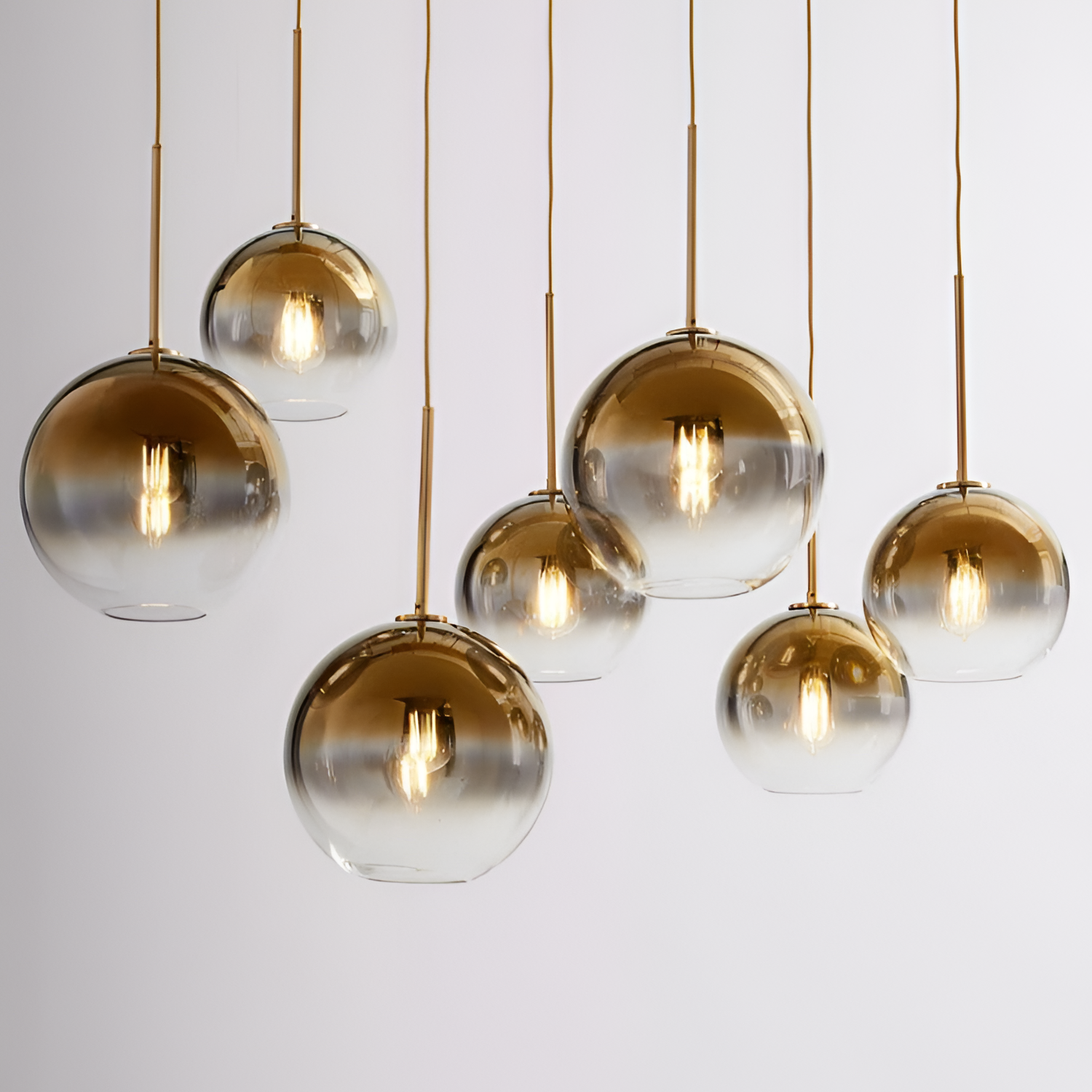 Moderne Pendellampe med Ombre-glas - Kugleloftslampe