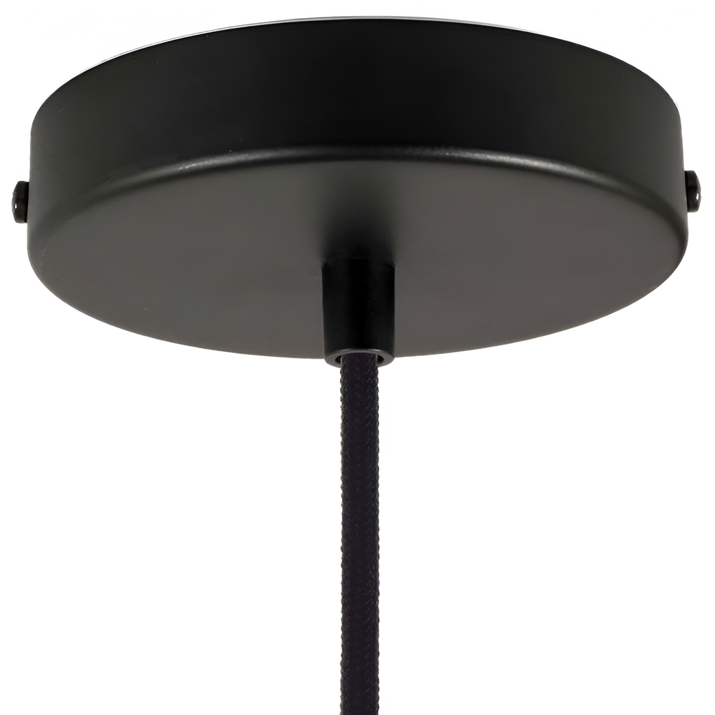 Sort og Messing Pendellampe - Moderne Cylindrisk Lampe