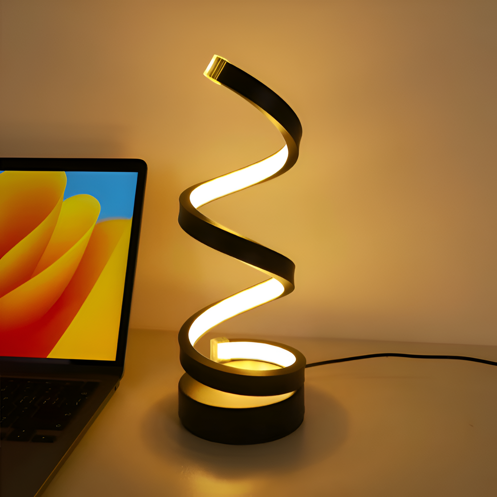 Minimalistisk Spiral Bordlampe - Dæmpbar
