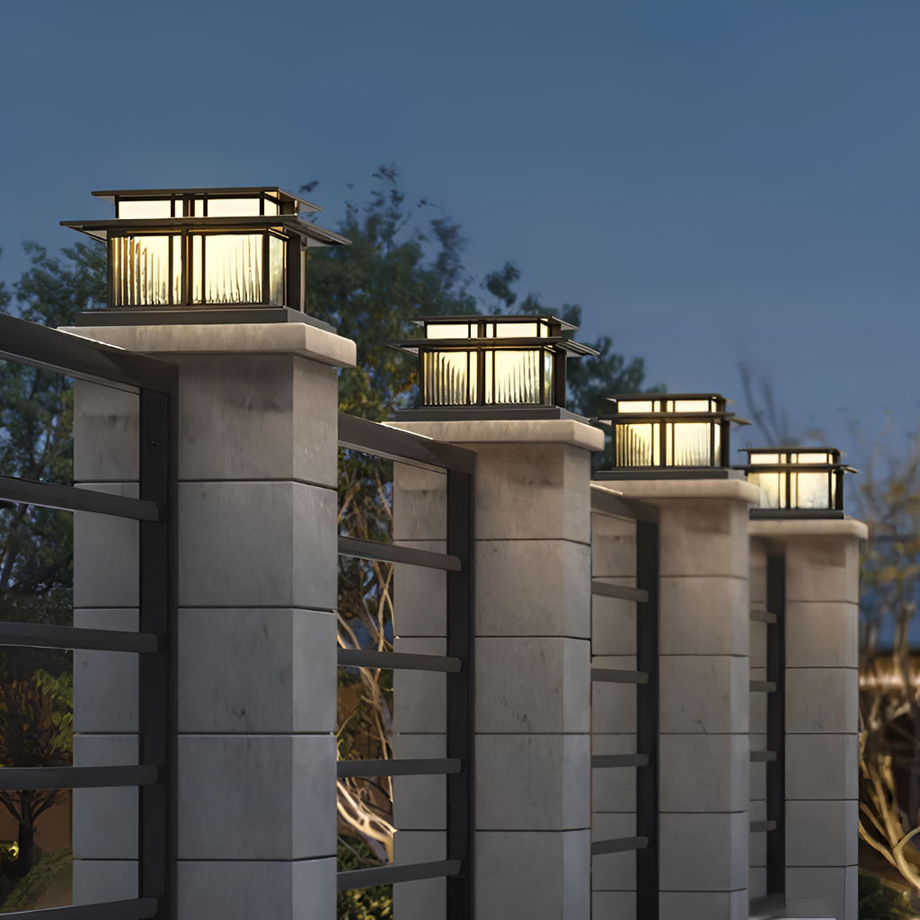 Zen-stil Solcellelampe til Søjle - Minimalistisk