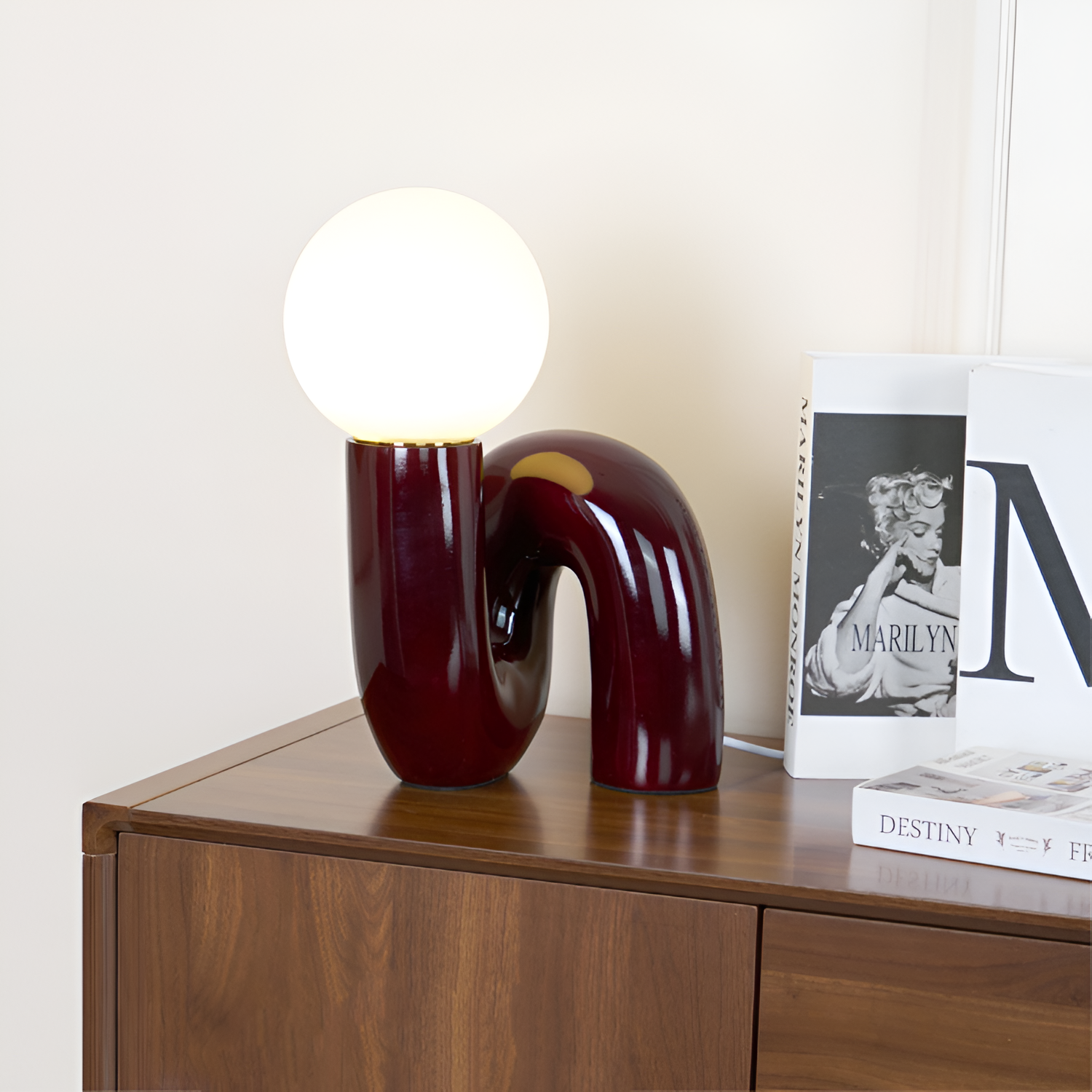Moderne Skulpturel Bordlampe -  Minimalistisk
