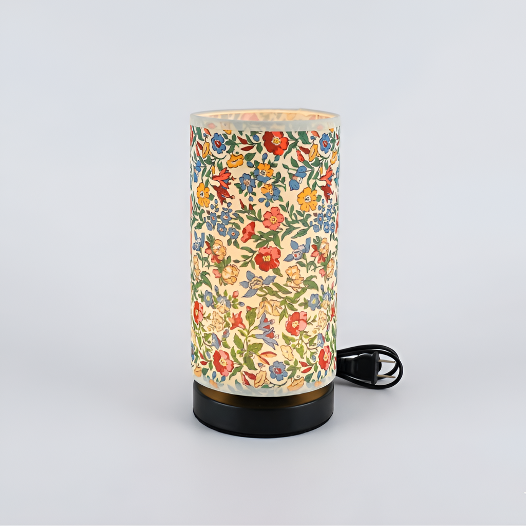 Botanisk Blomstret Bordlampe - Natlampe til Soveværelset