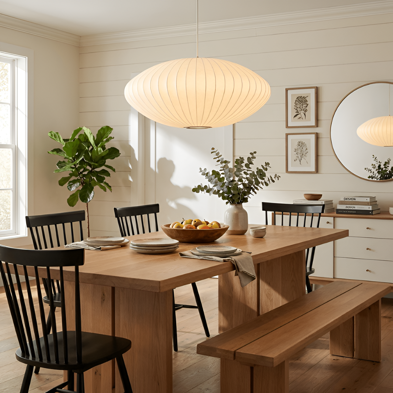 Mid Century Stil Pendellampe - Ribbet Ellipse