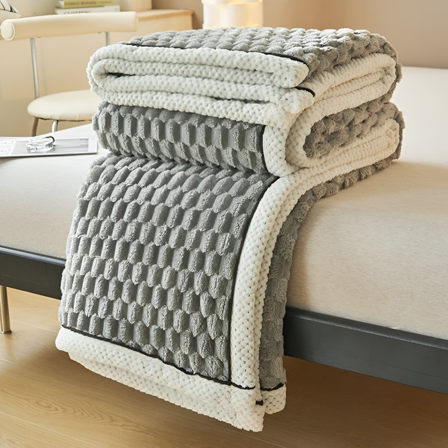 Tekstureret Boble Plaid - Vendbar