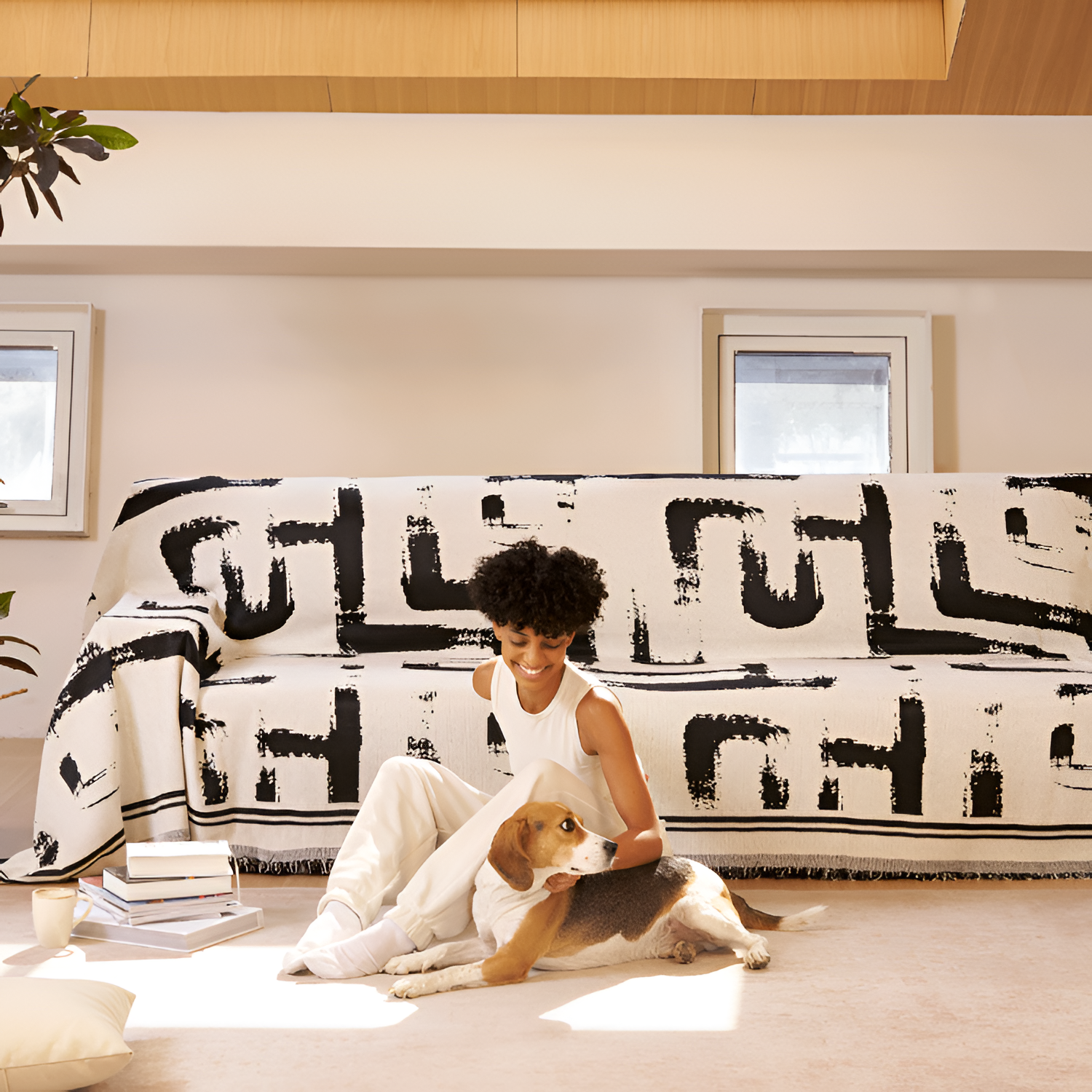 Moderne Geometrisk Sofa Tæppe - Abstrakt