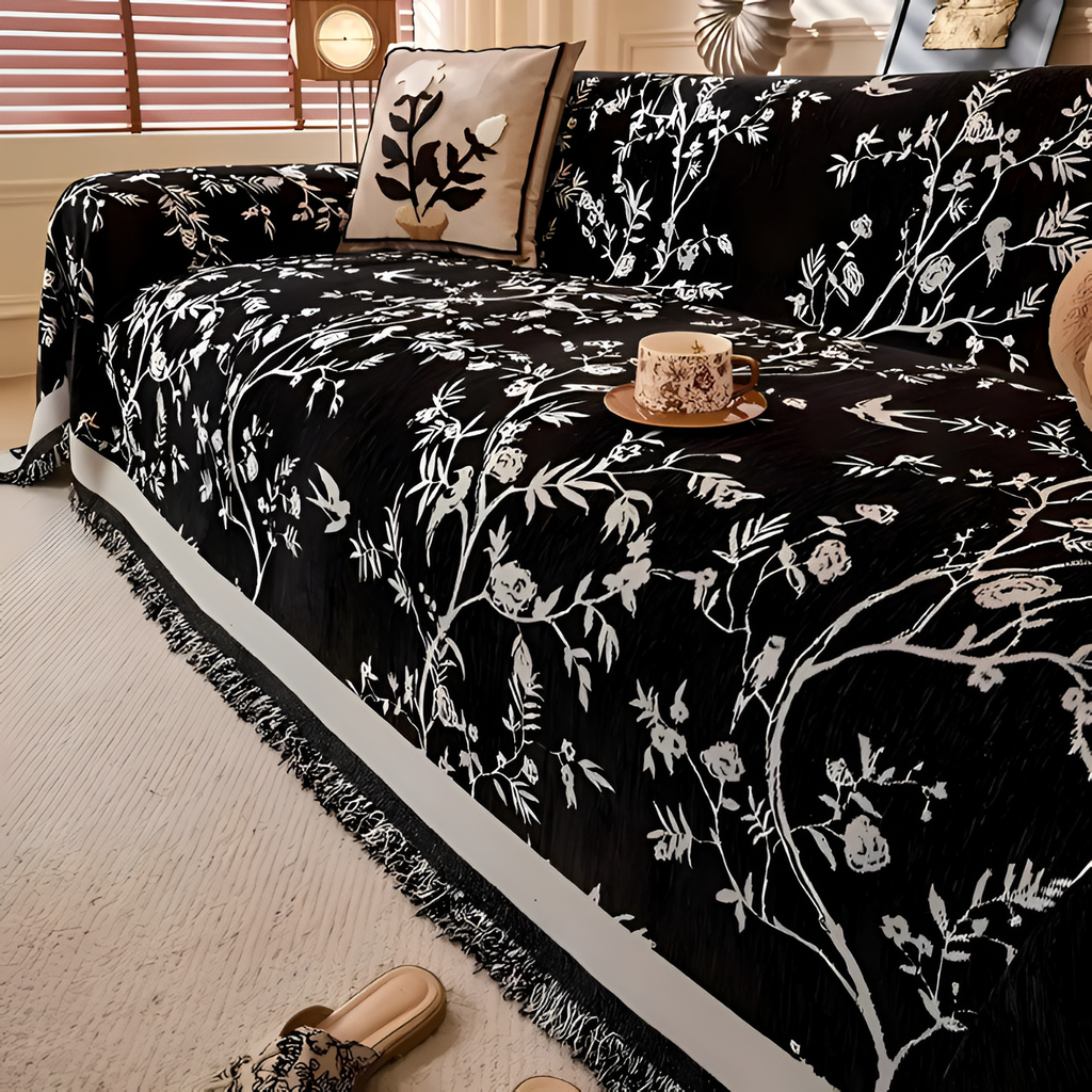 Sofatæppe Med Blomstermønster - Blomster
