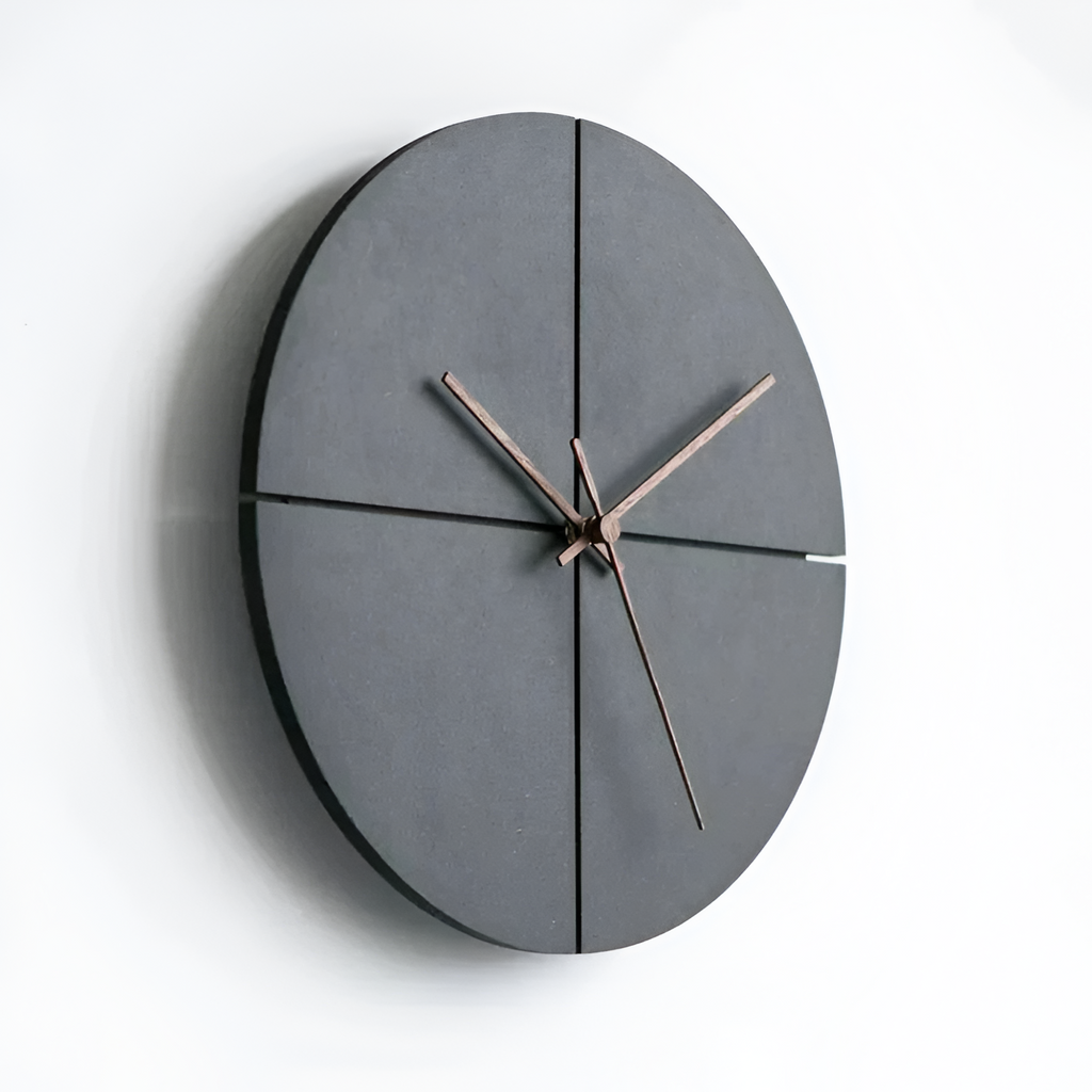 Geometrisk Lydløst Vægur - Minimalistisk