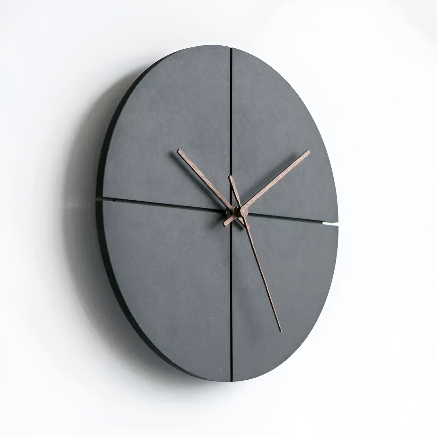 Geometrisk Lydløst Vægur - Minimalistisk