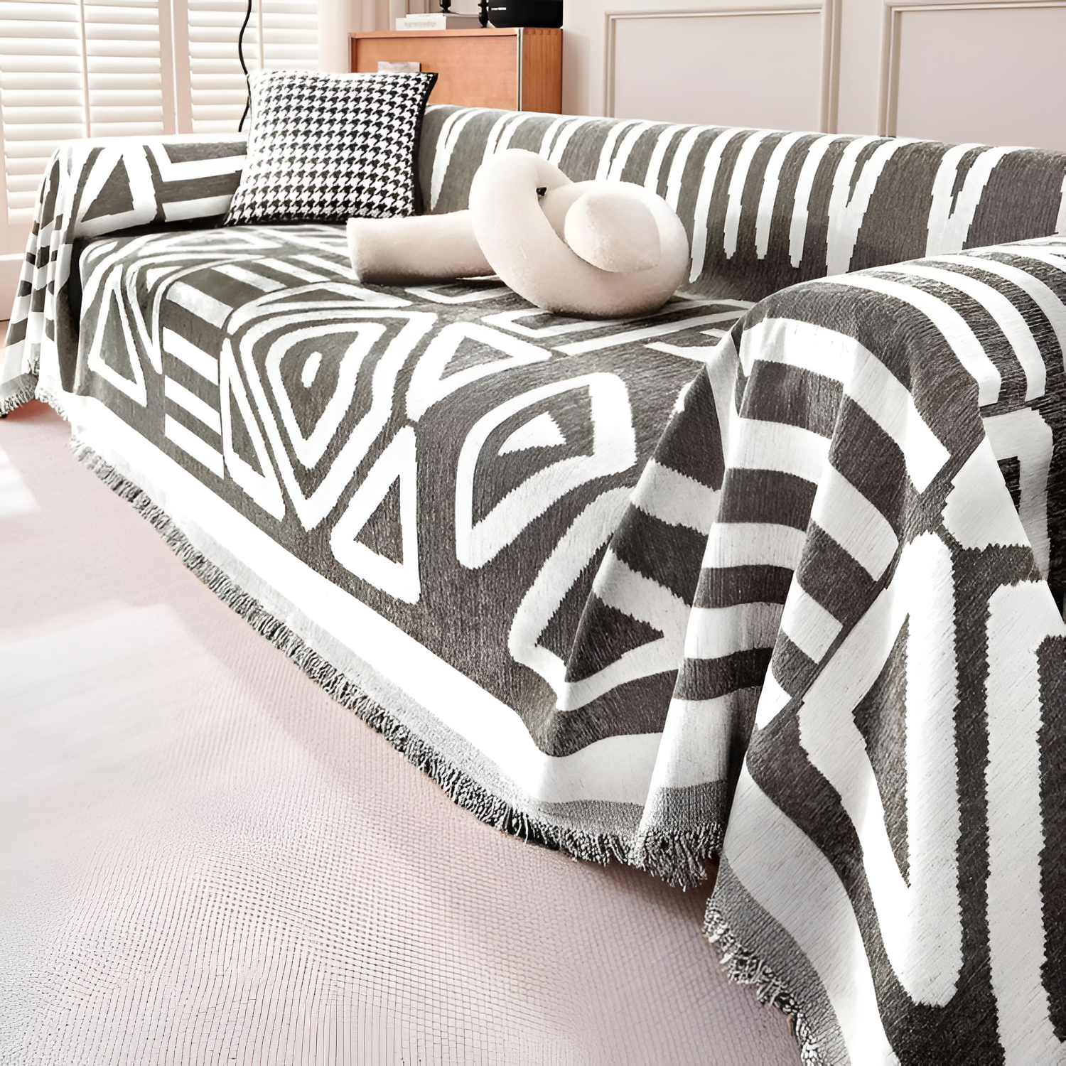 Moderne Vævet Sofa Tæppe - Geometriske