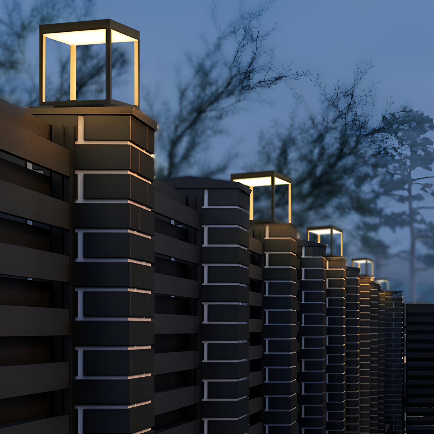 Geometrisk Solcellelampe til Udendørsbrug - Minimalistisk