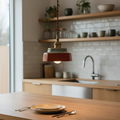 Håndmalet Keramisk Pendellampe - Terracotta Køkkendekor