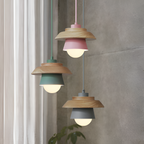 Nordic Pendellampe i Træ - Moderne Macaron Loftslampe