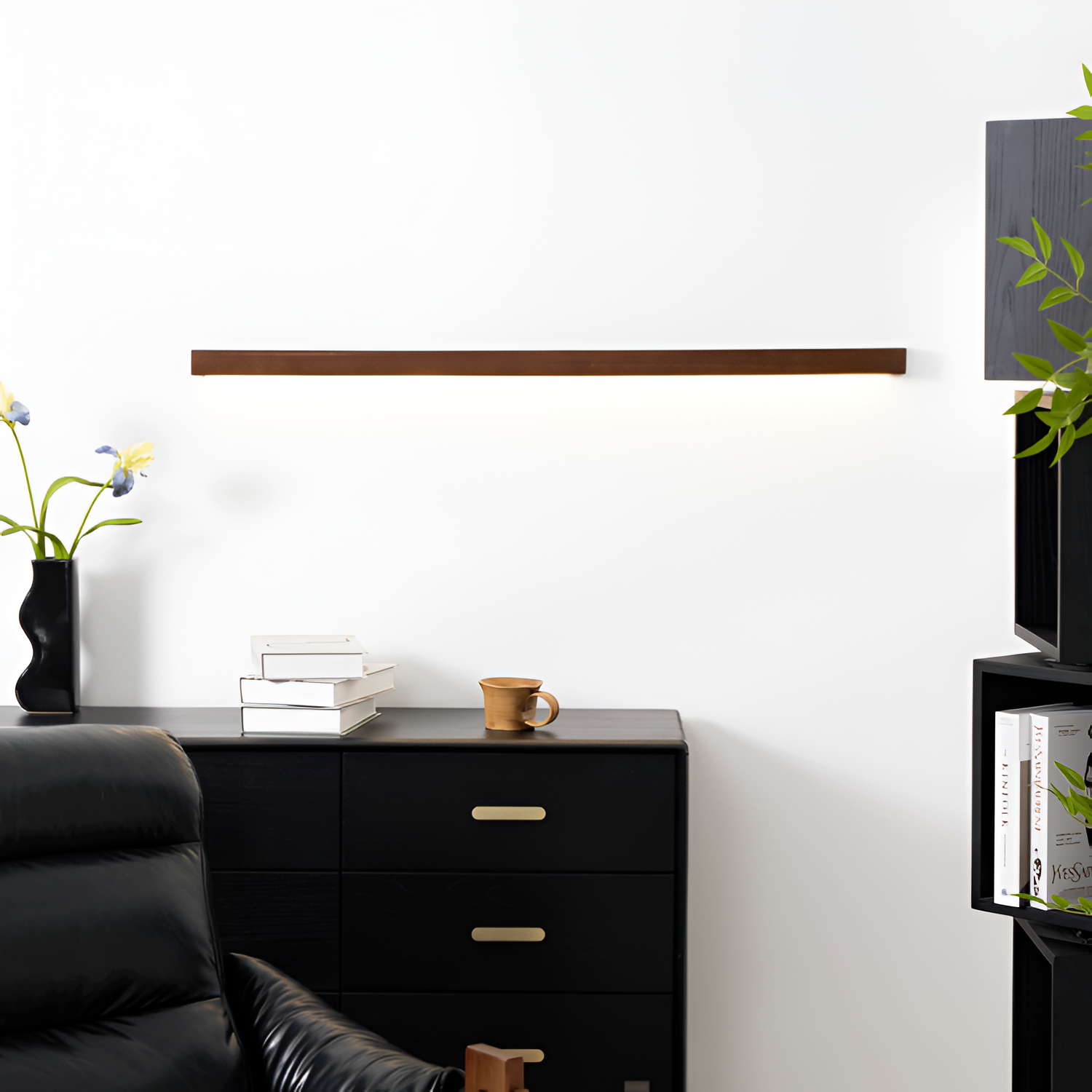 Lineær Træ Geometrisk Væglampe - Minimalistisk
