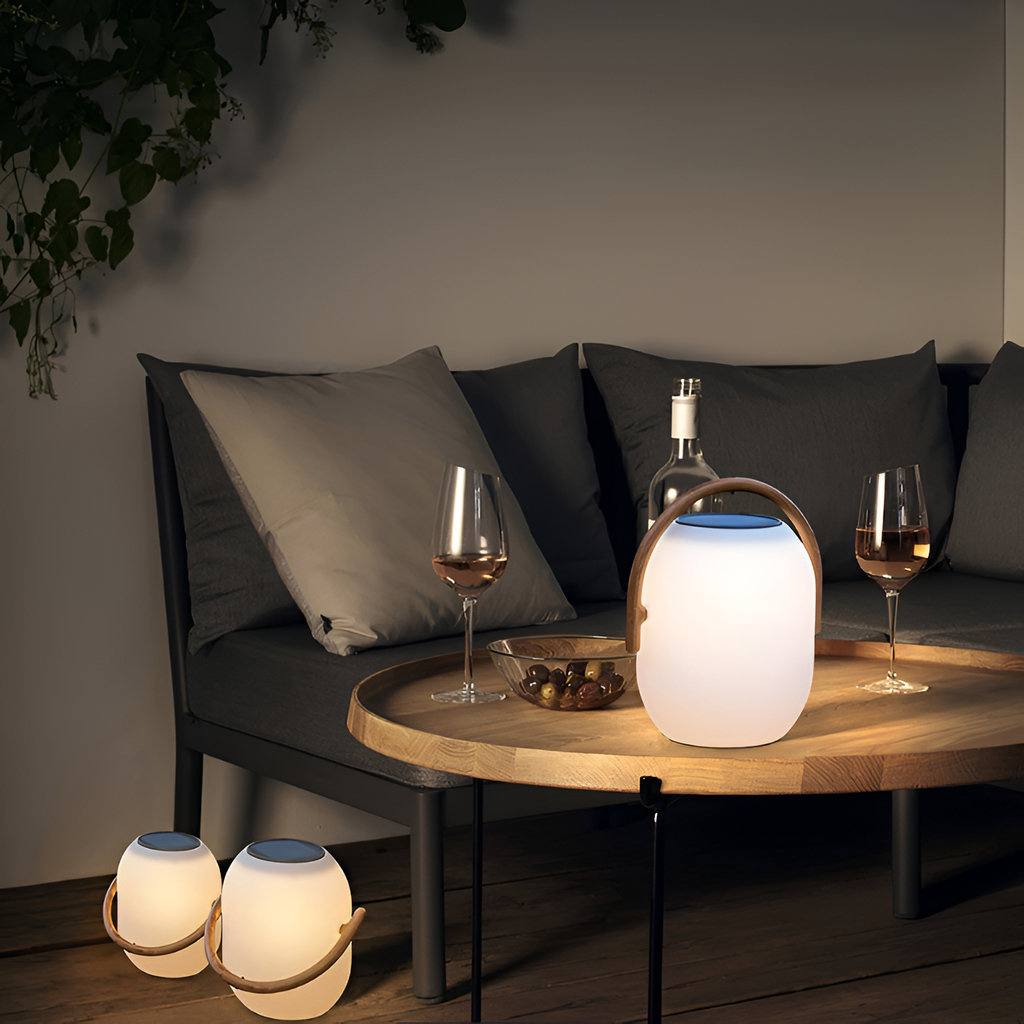 Minimalistisk bærbar lanterne lampe - solcelledrevet